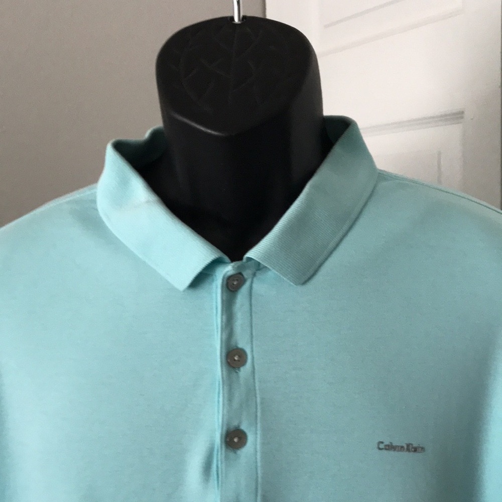 CALVIN KLEIN Mens Liquid Cotton Polo Shirt | XL - Picture 2 of 12